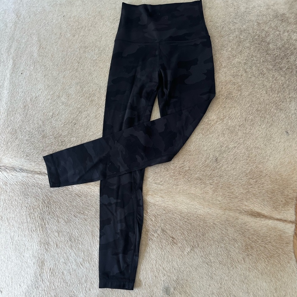 SOLD Lululemon Align 25” High Rise Pant Black Camo Size 2
